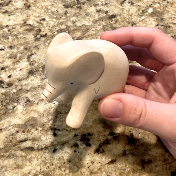 Carved Wooden Elephant Figurine - Picture 7 of 7